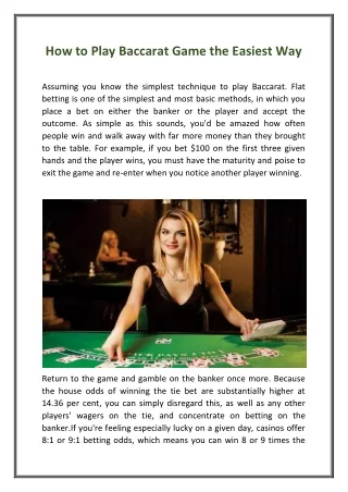 How to play baccarat game the easiest way