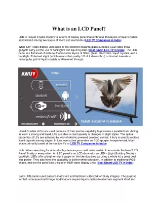 What is an LCD Panel