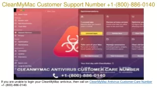 CleanMyMac Customer Support Number  1-(800)-886-0140