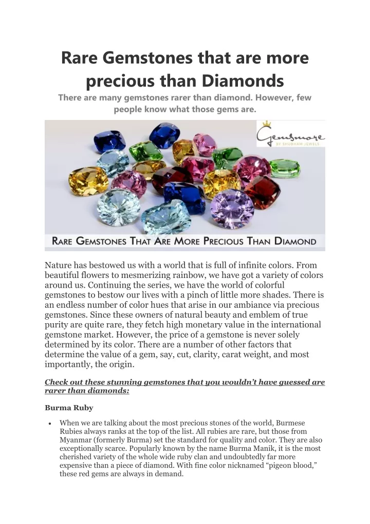rare gemstones that are more precious than