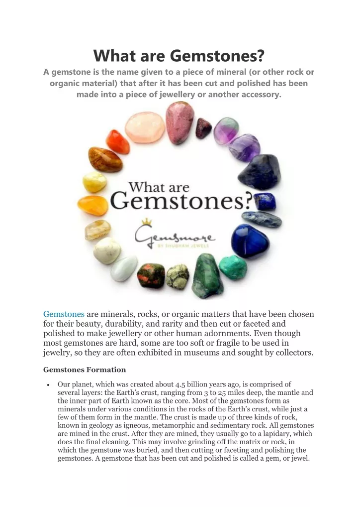what are gemstones a gemstone is the name given
