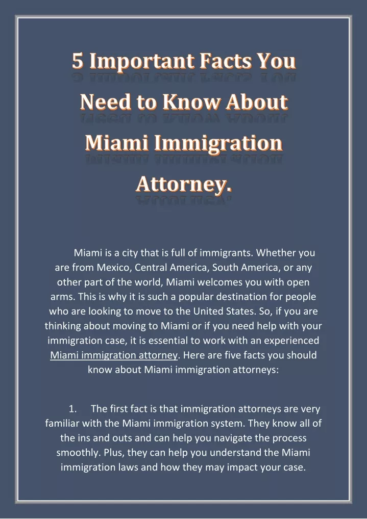 miami is a city that is full of immigrants