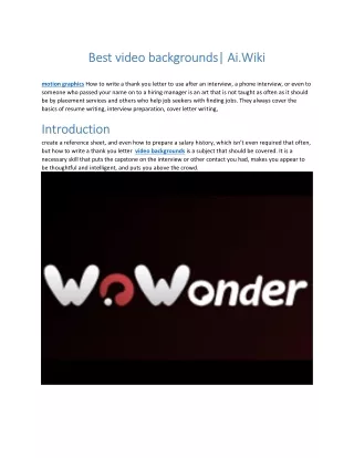 best video backgrounds ai wiki best video