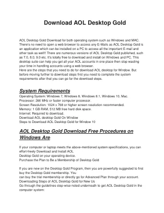 AOL Desktop Gold Download