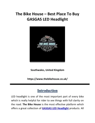 The Bike House – Best Place To Buy GASGAS LED Headlight-converted