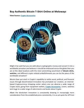 Buy Authentic Bitcoin T.shirts