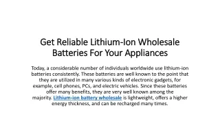 Get Reliable Lithium-Ion Wholesale Batteries For Your Appliances