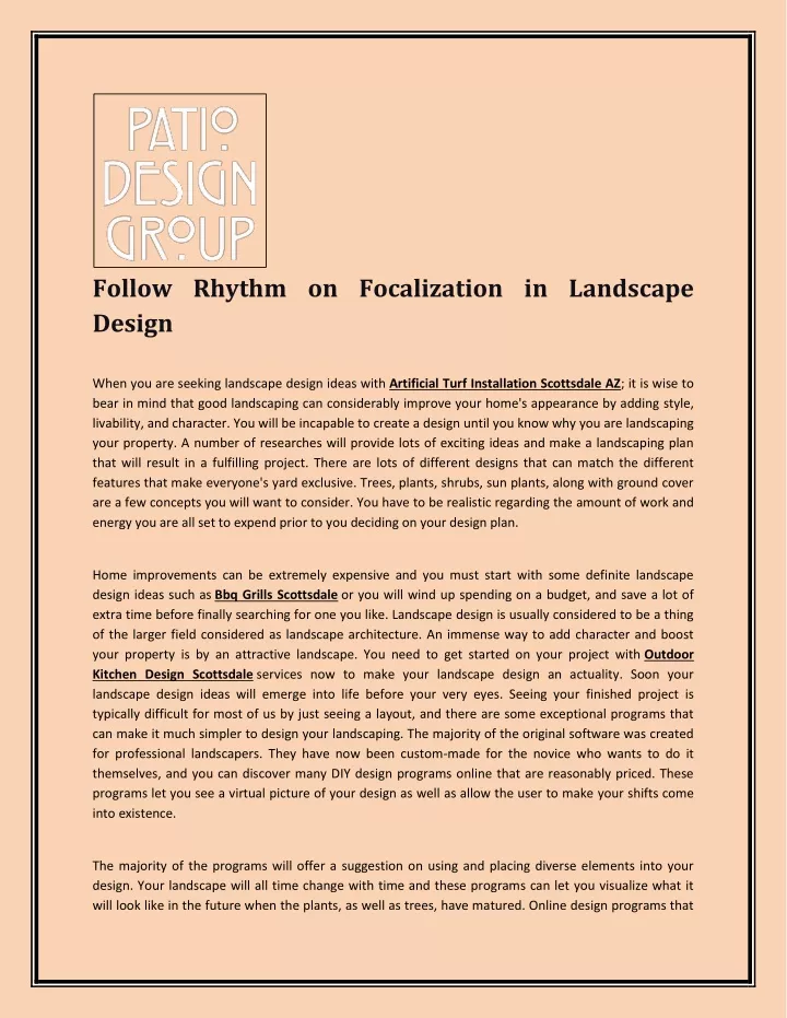 follow rhythm on focalization in landscape design