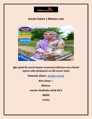 Avcılar Eskort | Bihatun.com