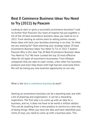 best e commerce business ideas you need