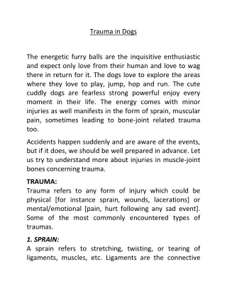 trauma in dogs