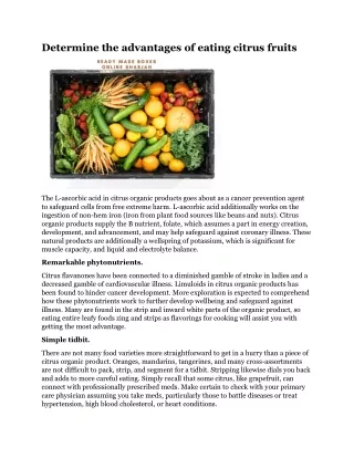 determine the advantages of eating citrus fruits