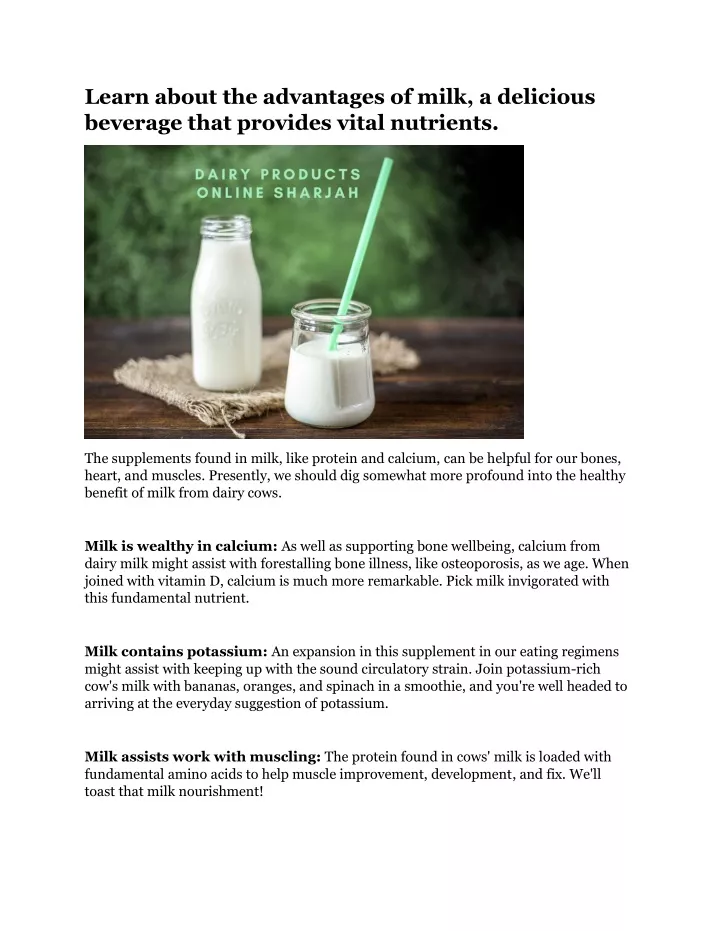 learn about the advantages of milk a delicious