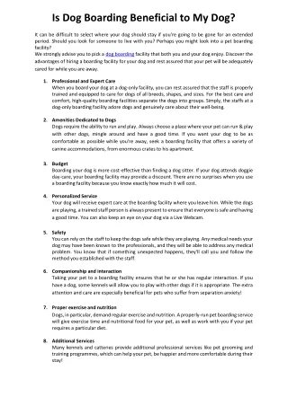 Is Dog Boarding Beneficial to My Dog?