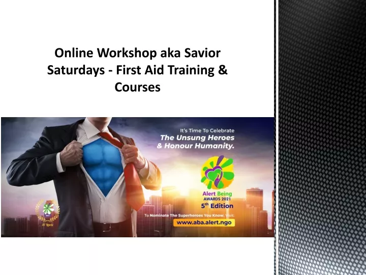 online workshop aka savior saturdays first aid training courses