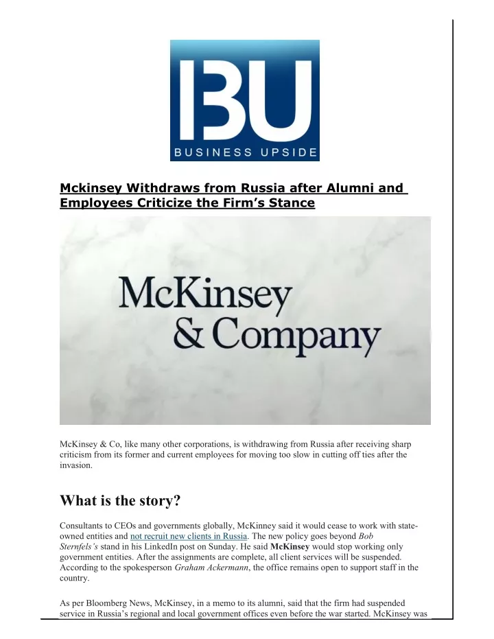 mckinsey withdraws from russia after alumni