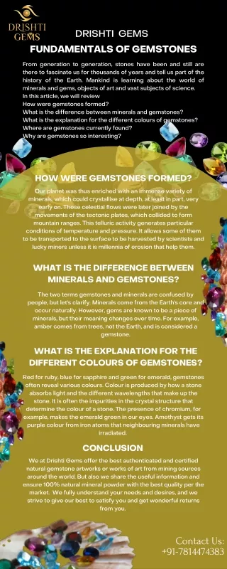 Fundamentals Of Gemstones | Drishti Gems
