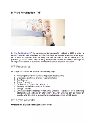in vitro fertilization ivf