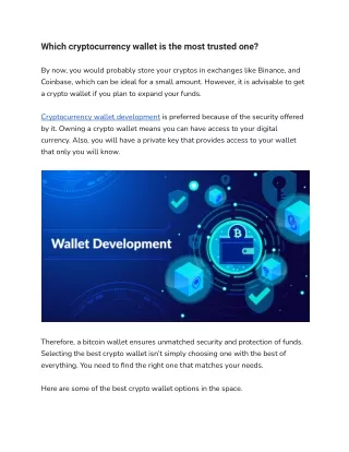 which cryptocurrency wallet is the most trusted