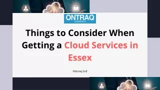 Cloud Services in Essex