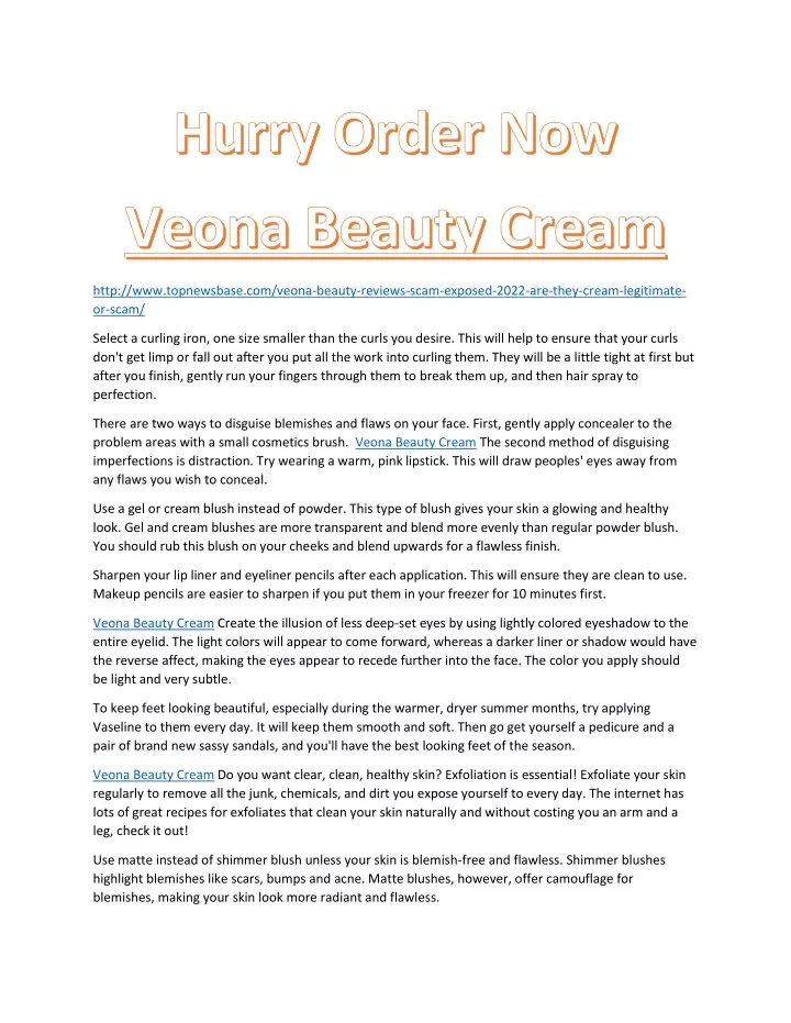 http www topnewsbase com veona beauty reviews