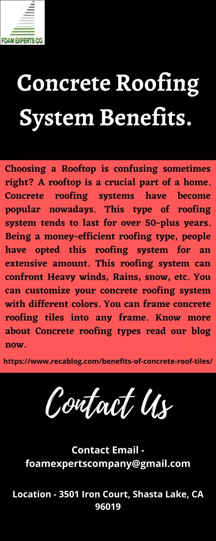 concrete roofing system benefits