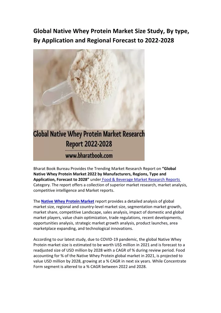 global native whey protein market size study