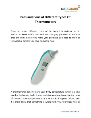 Pros and Cons of Different Types Of Thermometers