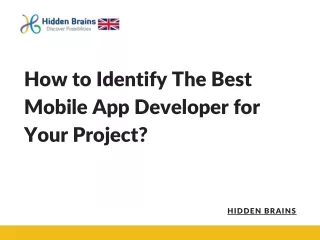 how to identify the best mobile app developer