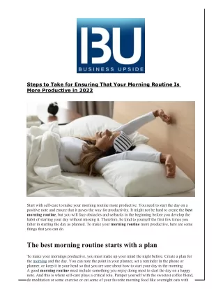 steps to take for ensuring that your morning