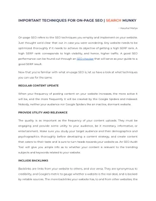 IMPORTANT TECHNIQUES FOR ON-PAGE SEO _ SEARCH MUNKY