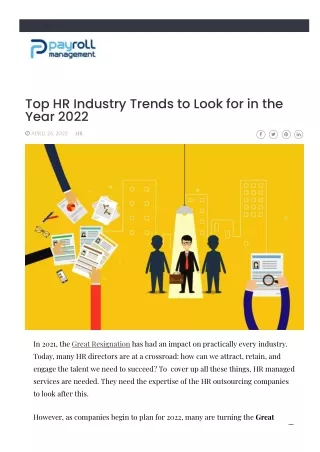 Top HR Industry Trends to Look for in the Year 2022