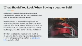 What Should You Look When Buying a Leather Belt