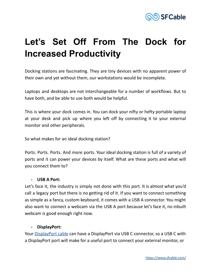 let s set off from the dock for increased
