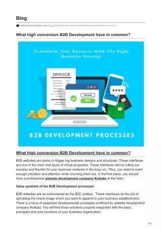 What high conversion B2B Development have in common ?