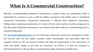 what is a commercial construction