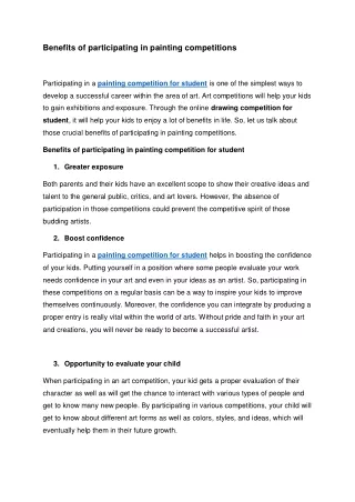 Online art competition that will bring out the hidden painter in students