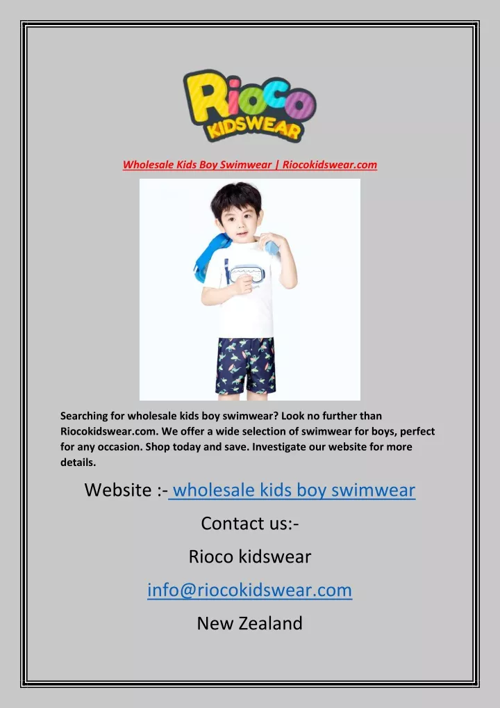 wholesale kids boy swimwear riocokidswear com