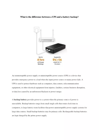 What is the difference between a UPS and a battery backup?
