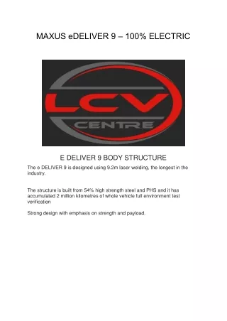 LCV Centre Ltd GMB