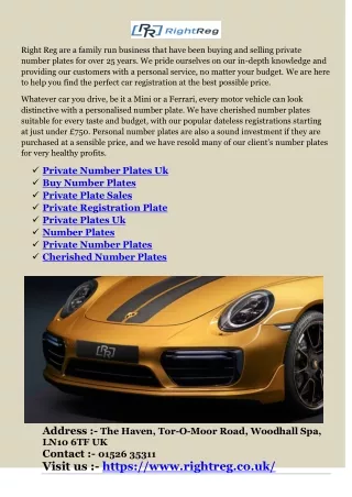 right reg are a family run business that have
