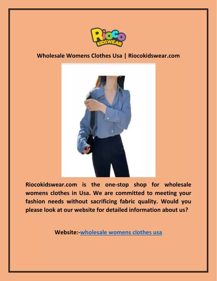 wholesale womens clothes usa riocokidswear com