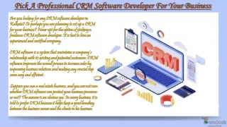 pick a professional crm software developer
