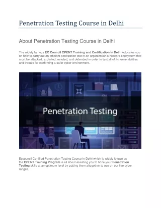 penetration testing course in delhi