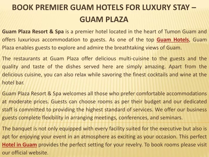 book premier guam hotels for luxury stay guam plaza