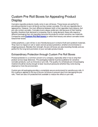 custom pre roll boxes for appealing product