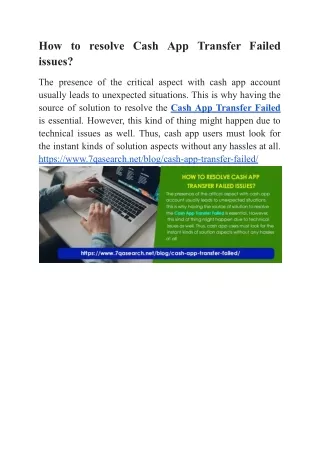 how to resolve cash app transfer failed issues