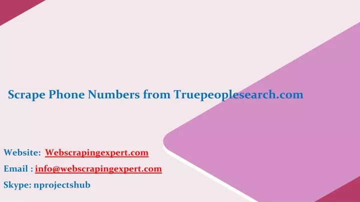 scrape phone numbers from truepeoplesearch com