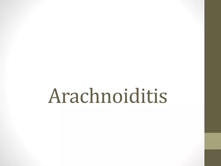 arachnoiditis