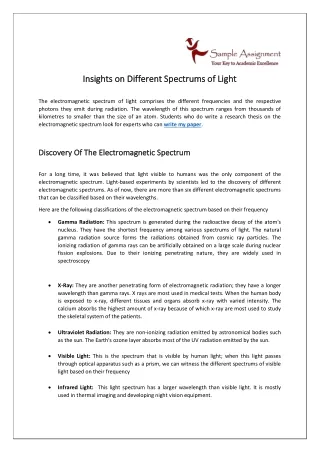 insights insights on different spectrums of light